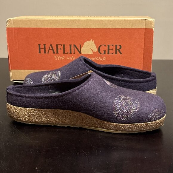 Haflinger GZ Spirit Slipper Clog In Eggplant Wool Women’s Size 9 / EU 40. New - Picture 7 of 9